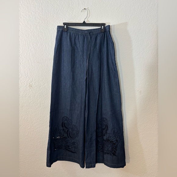 NEW WITH TAGS JADE Johnny Was Frankie Easy Pant Size Women’s Medium Boho Floral - Picture 2 of 9